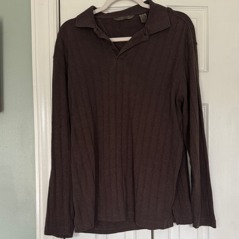 Axist Dark Brown Long Sleeve Polo Shirt